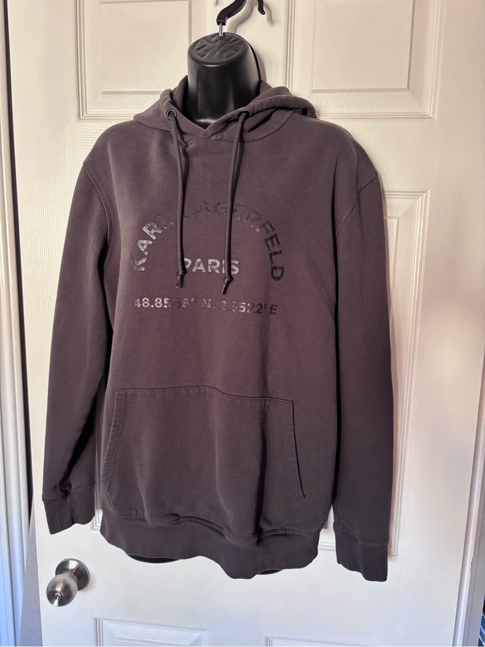Karl Lagerfeld Paris Latitude Longitude Coordinates Pullover Hoodie Medium